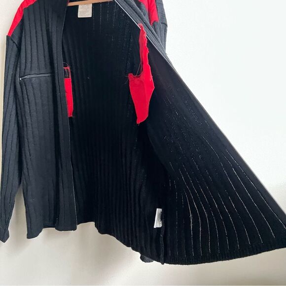 VTG Versace Jeans Coture Full Zip Ribbed Long Sleeve Sweater jacket Mens XXL - Picture 12 of 16